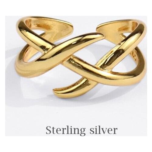 Sole Memory Creative Cross Cute Simple 925 Sterling Silver Female Resizable Opening Rings SRI849