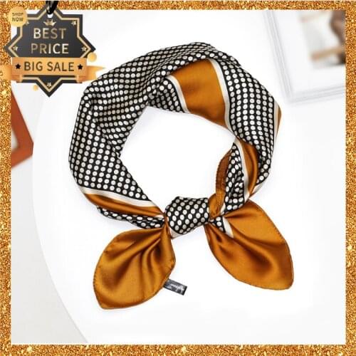 2020 New Print Women Scarf 70cm Square Pashmina Twill Silk Feeling Ladies Kerchief Luxury Autumn Hijab Fashion Shawls and Wraps