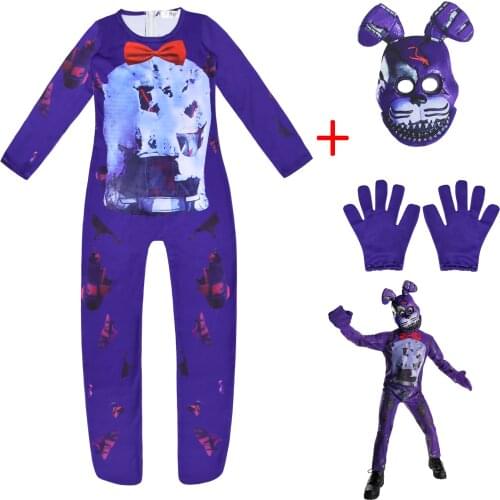New ! Anime Five Nights At Freddys 4 FNAF Cospla Costume for Kids Boys Girls Bodysuit Halloween Carnival Party Clothing C50M62