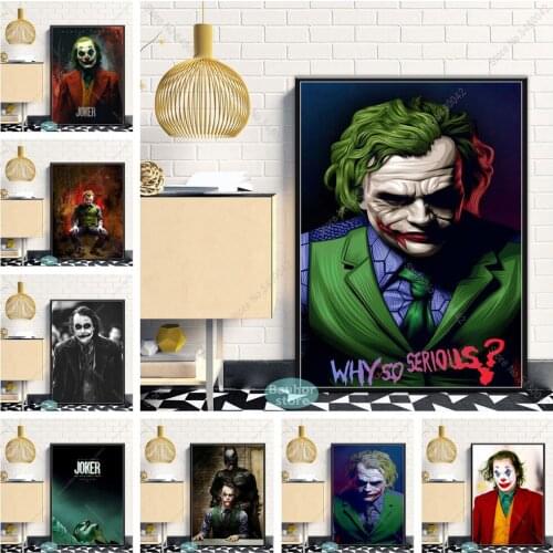 Poster Joker 2019 Joaquin Phoenix Heath Ledger DC Movie Comics Posters and Prints Canvas Painting Wall Art for Room Home Decor