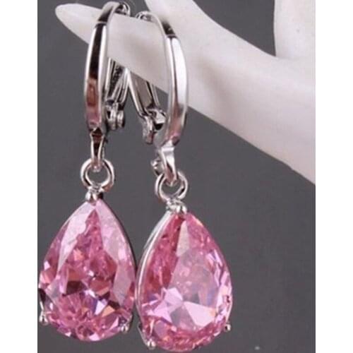 Popular 925 Silver Mosaic Crystal Water Drop Earrings Trendy Fashion Charm Jewelry Accessories Amulet Gifts for Women Her