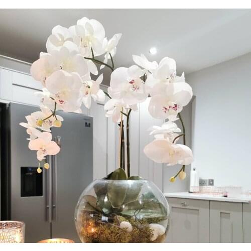 Silk Artificial Butterfly Orchid Artificial Flower Bouquet Phalaenopsis Fake Flowers Home Wedding Decoration DIY Crafts Decor