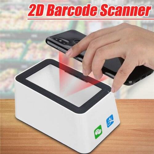Wired Bar Code Reader Barcode Scanner USB Versatile Scanning Hands-free Scan QR Code 2D Code Reader for Stores Supermarkets
