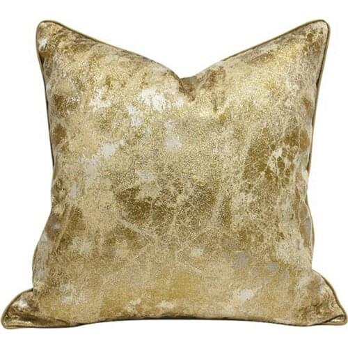 Light Luxury Style Cushion Cover Champagne Golden Abstract Geometric Pattern Pillowcase Home Hotel Bed Sofa Throw Pillows Case