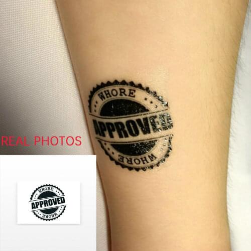 3 or 5x Approved Whore Temporary Tattoo BDSM Sex Game Play Hot Fetish for Master and Slave BDSM Waterproof Sticker
