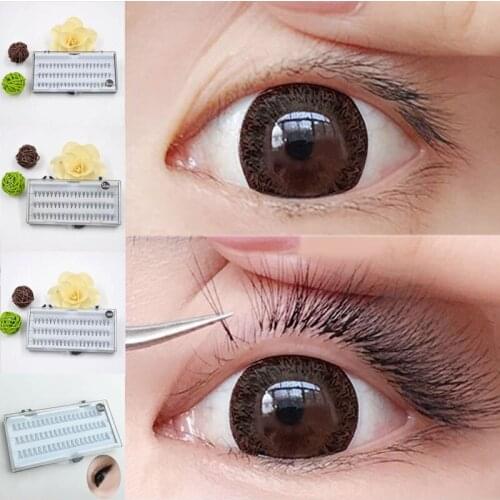 High 60PC/Set Individual Black Mink Fake Handmade False Natural Long Eyelashes Extension Makeup Eye Lashes 8/10/12/14mm