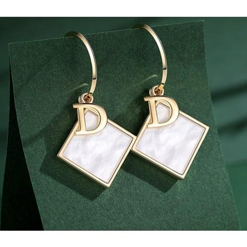 Square Letter D Earrings For Women Fashion Ears Decorations Female Body Jewelry 2021 Accessories