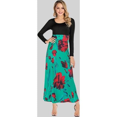 Women Dress Long Sleeve Vintage Dress Oversize Spring Floral Woman Dress Party Dress for Far Women Black White Elegant Dress