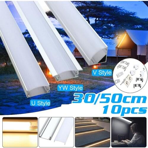 10PCS 30CM 50CM Aluminum Channel LED Strip Light Holder Cover for LED Strip U/V/YW-Style (without Light Strip)