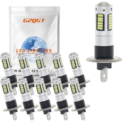 10x H1 12V 4014 6000K DC LED Car Lamp Auto Light Fog Light Car Headlight Lamps Driving Light Bulb Motorcycle Lamp Car Accessory