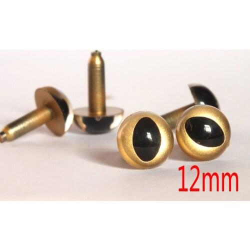 30pairs/lot gold color plastic safety eyes animal eyes--12mm