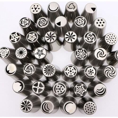 Stainless Steel Cake Decorating Tools Nozzles Pastry Russian Icing Piping Nozzles Tips Kitchen Accessories Cake Tools 36pcs/set