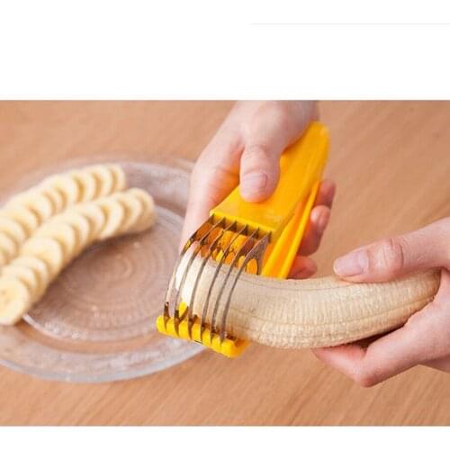 50pcs/lot Banana Slicer Vegetable Cucumber Cutter Sausage Chopper Fruit Peeler Vegetable Salad Knife In Color Box Kitchen Tool