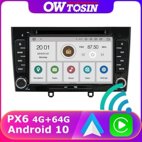 PX6 4G+64G Android 10 Car GPS Radio For Peugeot 308 308SW 408 Auto Stereo Wireless Bluetooth 5.0 WiFi 5*USB Carplay TDA7850 DSP