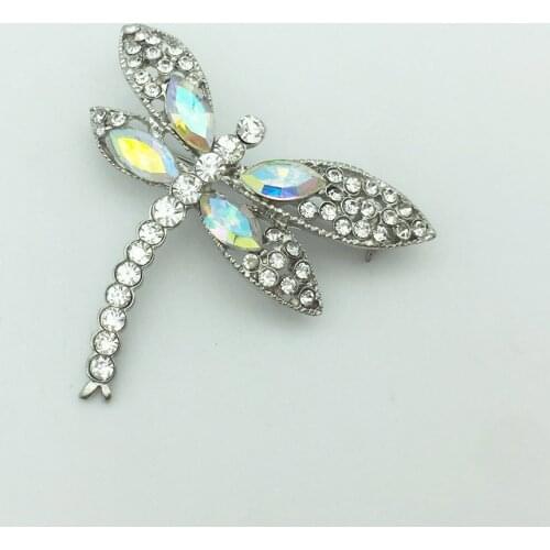 Crystal Rhinestone Dragonfly Brooch for Women Elegant Fashion Lady Pins Scarf Brooch Christmas Gift Top Quality