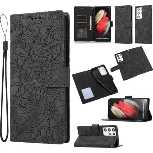 3D Embossed PU Leather Wallet Case For Sumsung S7 Edge S8 S9 S10 Plus S20 S21 Ultra Fe Lite Flip Holder Card Slots Stand Cover