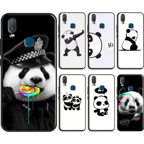 Cute Panda Cover For Vivo V20 SE Y11 2019 Y1S Y12 Y17 Y30 Y50 Y81 Y91C V11 Y20 i V17 Neo Phone Case