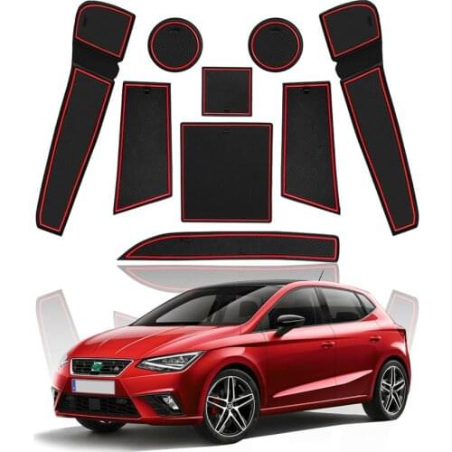 LFOTPP Door Groove Mat For Ibiza Typ 6F 2018 2019 2020 Hatchback Anti-slip Door Gate Slot Pads Auto Interior Accessories Red
