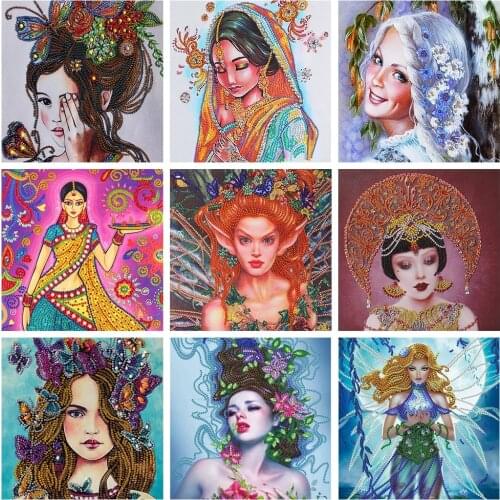 Beauty Character Series DIY 5D Diamond Painting Partially Special Shape Drill Diamond Painting Decoration Gift Diamond Painting