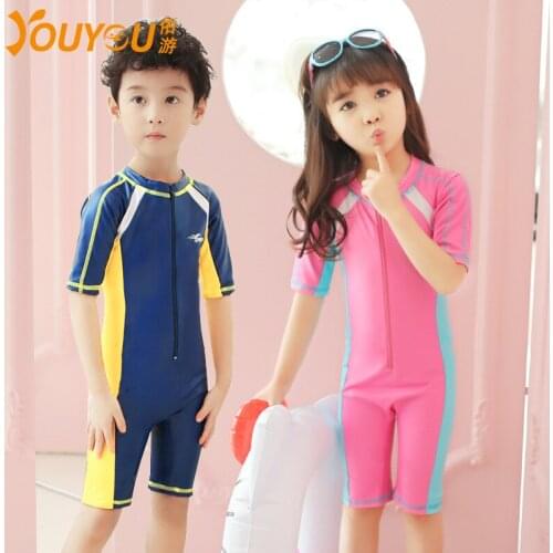 Baby Girl Swimsuit Long Sleeve Kids Swimwear One Piece Toddler Infant Bathing Suit for Girls Boys Children Barn badedrakt