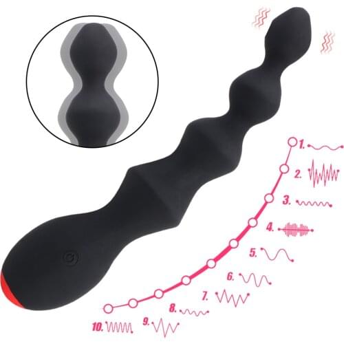 10 Speeds Prostate Massager Anal Beads Vibrator Vibrating Butt Plug Clitoris Stimulator Sex Toy for Women Men