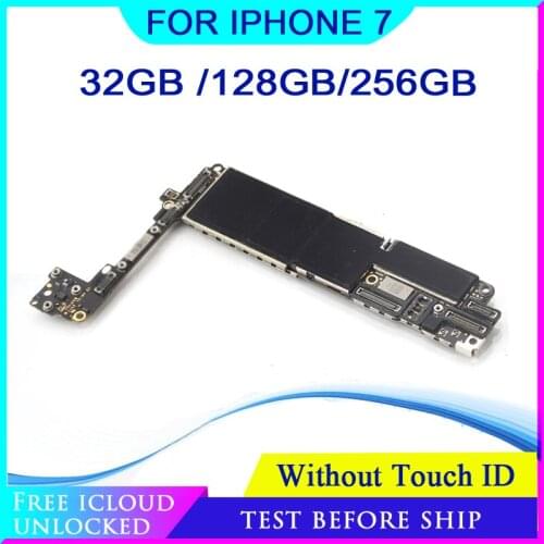 32gb / 128gb / 256gb for iphone 7 Motherboard without/with Touch ID,100% Original unlocked for iphone 7 Logic boards