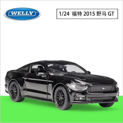 Welly1: 24 Ford Mustang GT Simulation alloy car model childrens toy birthday new year Christmas gift black car