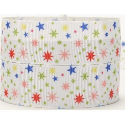 NEW arrivals 50 yards 7/8 " 22mm bling star and snowflake cute pattern printed grosgrain tape ribbon hairbow DIY free shipping