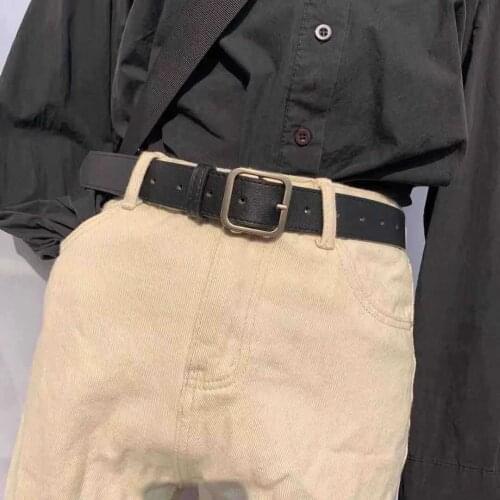 New Casual All-match Retro Metal Square Buckle Belt Female Simple Decoration Jeans Belt