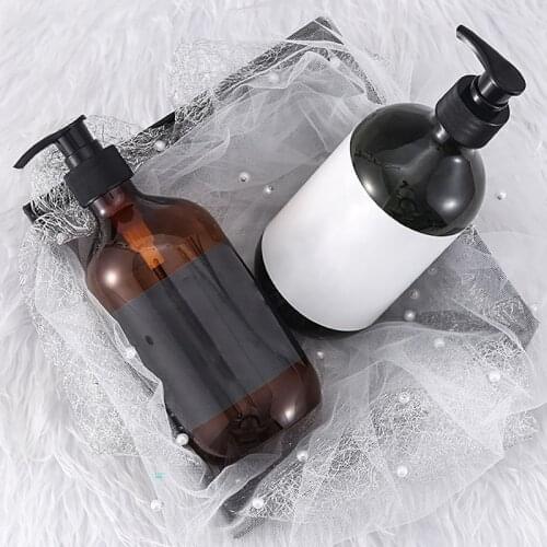 Large Capacity 300/500ml Amber Shampoo Empty Lotion Container Foam Pressed Pump Bottle For Soap Shower Gel Travel Bottle Hot