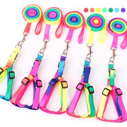 Adjustable Pet Cat Puppy Dogs Leash Harness Nylon Colorful Puppy Lead Leashes For Small And Large Dogs Walk Dog Leash