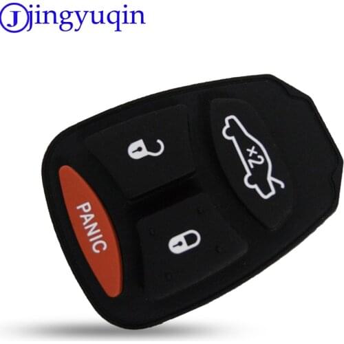 Jingyuqin Remote Car Key Case Rubber Pad 4 Button Pad Styling For DODGE For JEEP For CHRYSLER 300 Aspen Replacement Pad