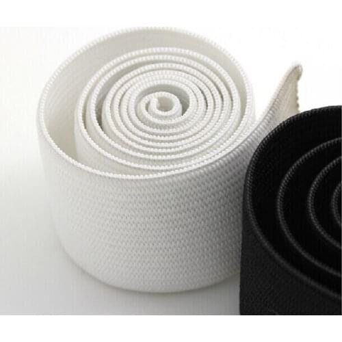 High Quality 25mm Width *10m length/roll Black, White Knitted Elastic Webbing Band Tape for Garment