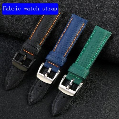 Premium Quality Seabelt Nylon canvas Strap mens for Ulysse Nardin Dive watch Sinn Hamilton 20mm 22mm Universal Type Sport Troop