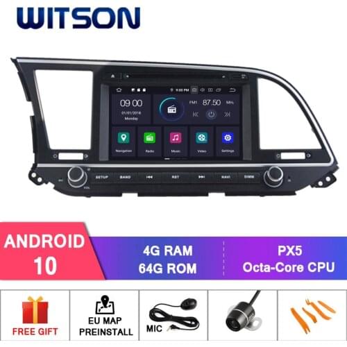 WITSON Android 10 CAR DVD GPS PLAYER FOR HYUNDAI ELANTRA 2016 CAR DVD NAVIGATION 4GB RAM+64GB FLASH 8 Octa Core+DVR Optional