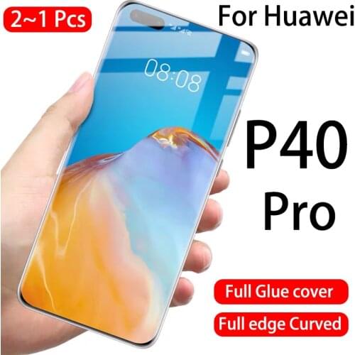 Original 3D Full Glue edge Curved Glass For Huawei P40 Pro 5G P40Pro Screen Protector HuaweiP40Pro Phone 2-1Pcs Black~White Film