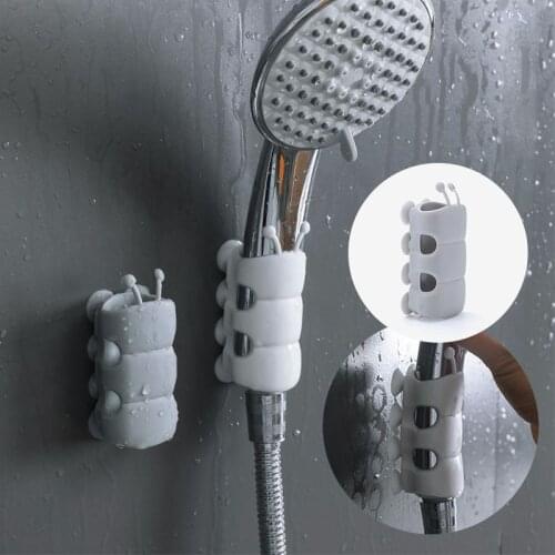 1Pcs Suction Cup Brackets Removable Silicone Shower Head Holder Wall Mount Shower Head Storage Shelf Rack Bathroom Accessories
