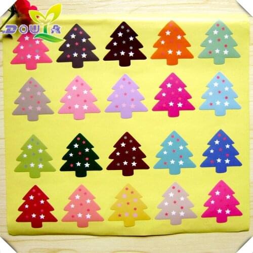20 color christmas tree star sticker sealing stick sticker for Christmas baking gift bag sticker