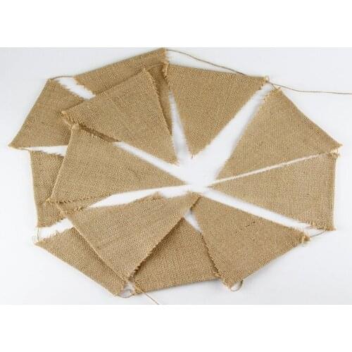 20sets/lot 13 Flags & 12 flags Wedding Decoration Vintage Jute Burlap Banner Bunting Pennant Photography Props Party Decoration