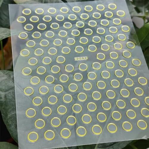 3D Stickers for Nails Round Shape Circle Golden Line Design Nails Art Decoration Manicure Stickers Sliders Nail Foil Accessories