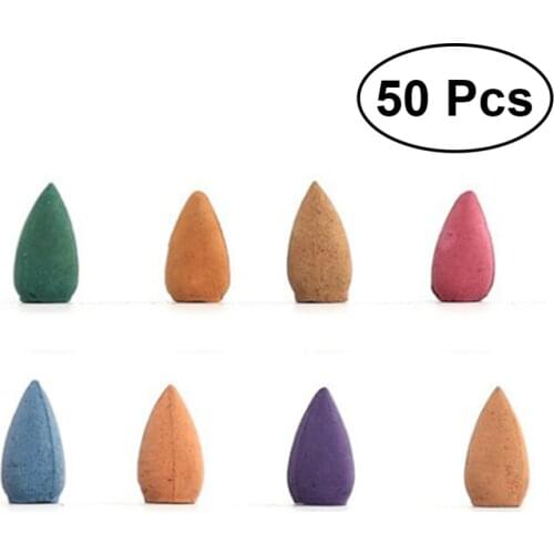50pcs Natural Backflow Pagoda Incense Cone Household Aromatherapy Eaglewood Indoor Aromatherapy Essential Oil Backflow Incense
