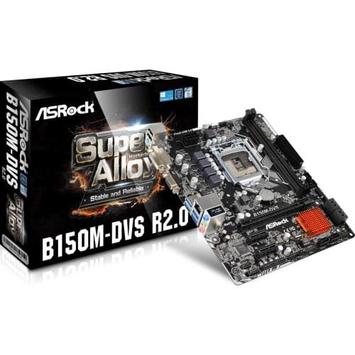 Asrock B150M-DVS Desktop Motherboard B150 Socket LGA 1151 i3 i5 i7 DDR4 32G SATA3 USB3.0 VGA DVI Micro-ATX