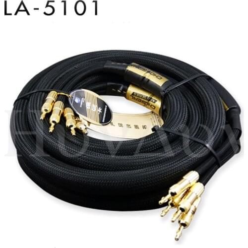 Choseal 6N OCC Audiophile HIFI Speaker Cable 24K gold-plated banana plug Top level Speaker Cable 25MMx2.5M LA-5101