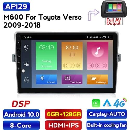 DPS Car DVD Player Android 10 GPS For For Toyota Verso 2009 2010 2011-2018 Multimedia IPS Radio car Audio wifi DVR SWC No DVD