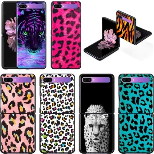 Tiger Leopard Print Panther Smartphone Case For Samsung Galaxy Z Flip 3 5G Back PC Cases Hard Capa Shell Hard Cover Fundas