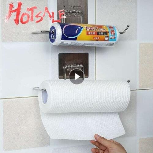 Towel Holder Rack Kitchen Under Cabinet Towel Cup Paper Hanger Rack Organizer Bathroom Towel Bar Shelf Roll Holder Strong Racks