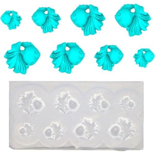 DIY Mini Lucky Goldfish Pendant Resin Mold Small Goldfish Epoxy Resin Mould Fish Waterscape Fillings Jewelry Making Tools