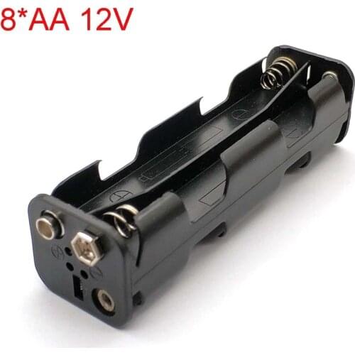 Long Strip Type 8 X AA Battery Case Holder 12V Back To Back Battery Storage Box 9V Button Battery Box