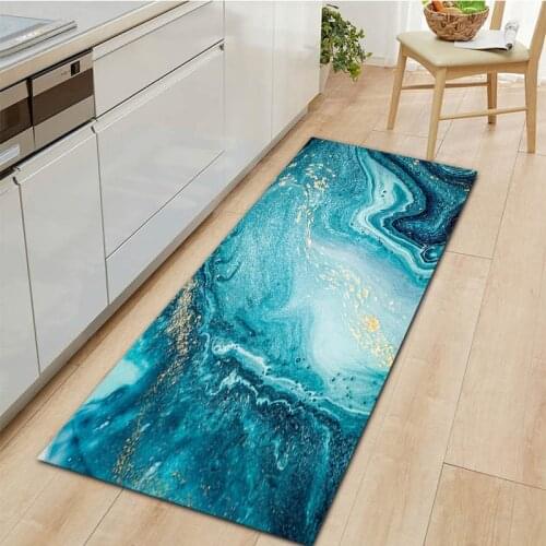 Indoor And Outdoor Hallway Living Room Marble Printed Long Rug Home Kitchen Carpet Entrance Doormat Water Absorption Bath Mat