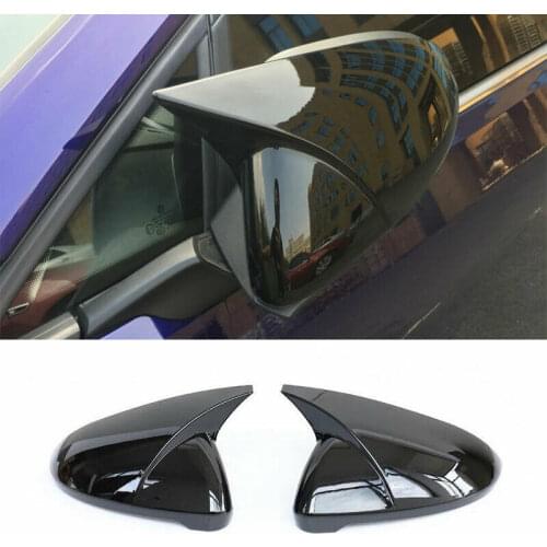 For VW Golf MK7 MK7.5 2014-2019 ABS Black Ox Horn Rear Side Mirrors Trim 2PCS car modification